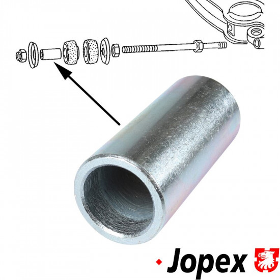 Spacer sleeve for rubber mount, length 56 mm, Ø inner 18.9 mm, Ø outer 25 mm