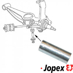 Spacer sleeve for anti roll bar, front