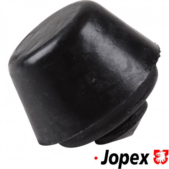 Rubber stop for radius arm