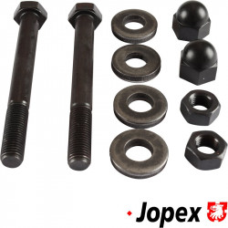 Bolt set for wishbone, rear. Set includes 2 bolts, 2 nuts, 4 washers and 2 cover caps 