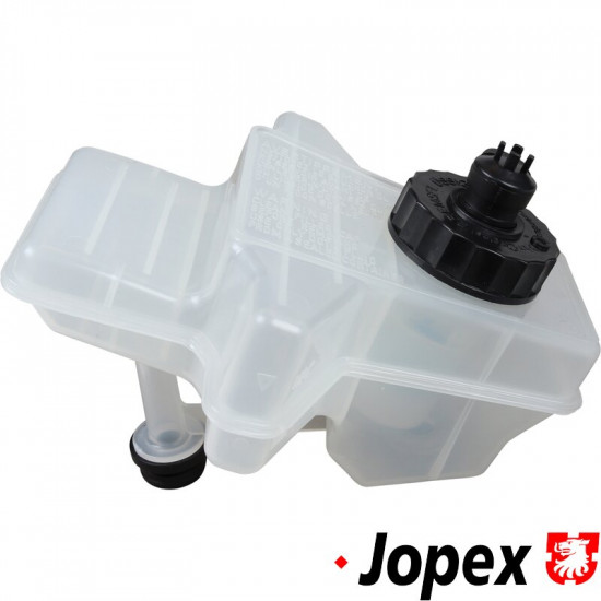 Brake fluid reservoir including black cap and sensor. For models with brake booster