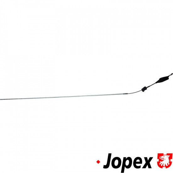 Central handbrake cable with roller and seal, from lever to balance bar, 1450 mm