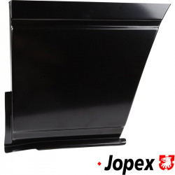 Rear side panel, before rear wheel, lower section, left