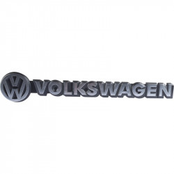 Emblem "Volkswagen" with VW logo for tailgate, black with chrome letters