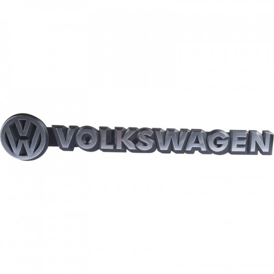 Emblem "Volkswagen" with VW logo for tailgate, black with chrome letters