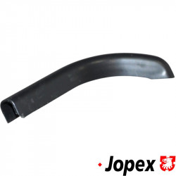 End cap for roof gutter, black plastic, left front, right rear