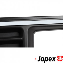 Radiator grille for square headlamps, black with grey painted edge