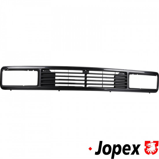 Radiator grille for square headlamps without cut out for emblem, black