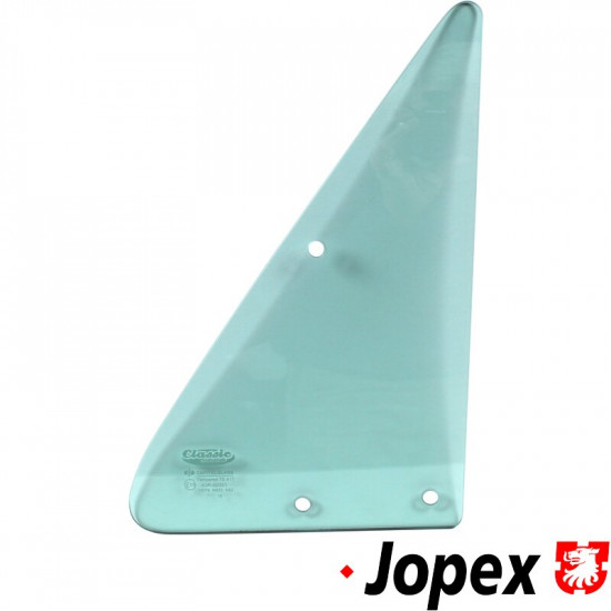 Vent window, green, E-marked, left