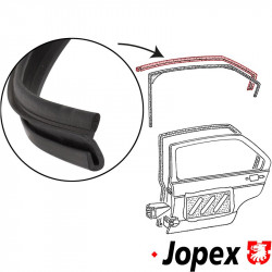 Door seal, front, upper, left/right, 1340 mm, cut to length