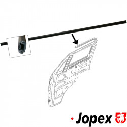 Window guide, upper. For models without moulding