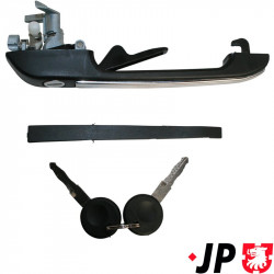 Door handle, front, outer, lockable, black, left