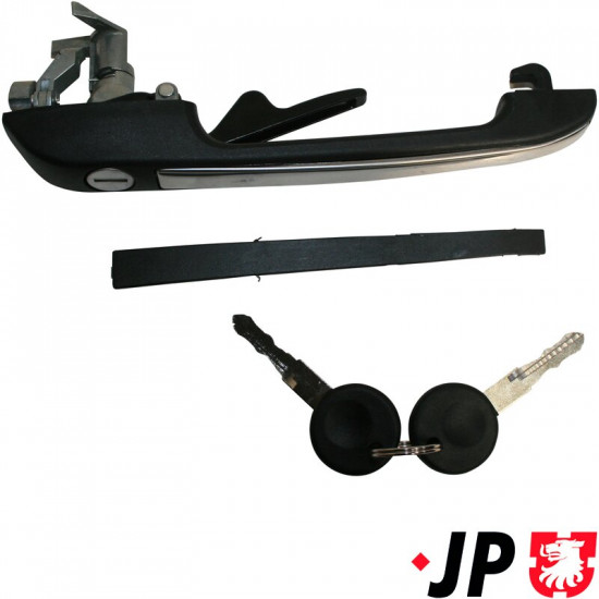 Door handle, front, outer, lockable, black, left