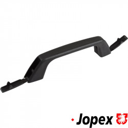 Door handle, inner, black, left/right. With one large and one small screw hole