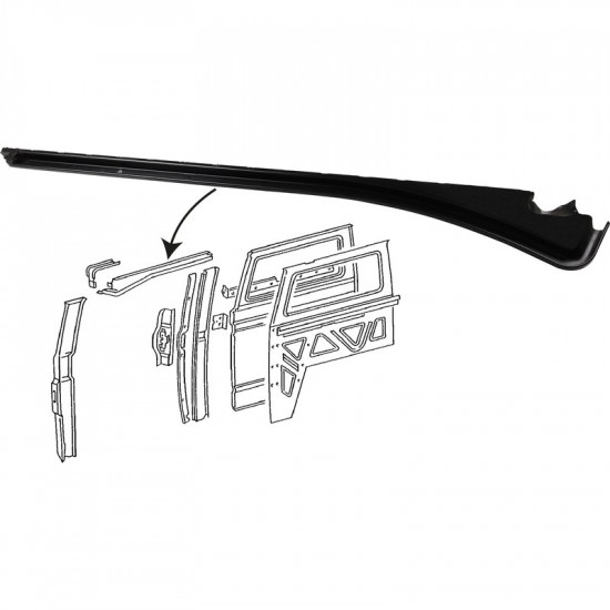 Runner for sliding door, upper, right