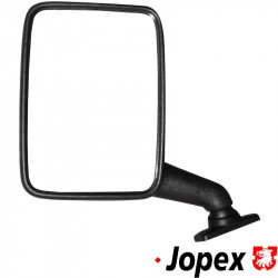 Door mirror, flat, with E-mark, black, left
