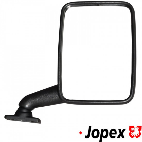 Door mirror, flat, with E-mark, black, right