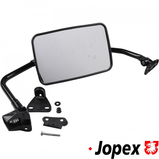Door mirror, truck style, convex, with mounting kit, black, left