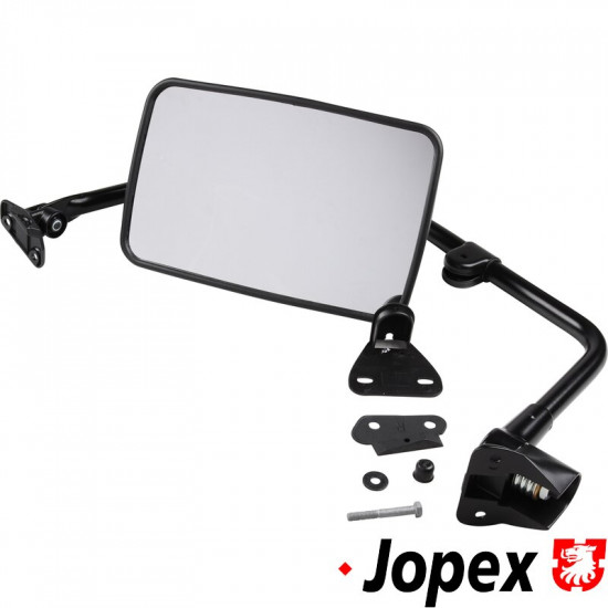 Door mirror, truck style, convex, with mounting kit, black, right