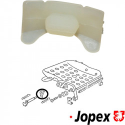 Guide piece for seat rail, front