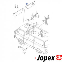Sun visor set, white, left/right