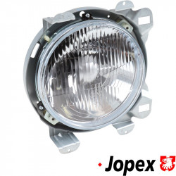 Headlight insert, round, with mounting bracket, left,  with E-mark