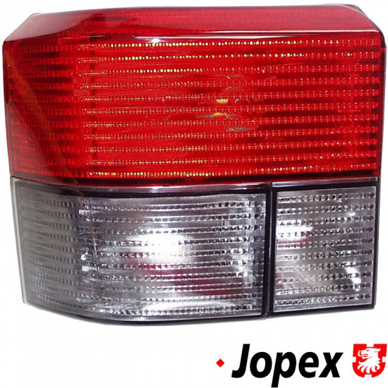 Tail light, left, black/red, with E-mark