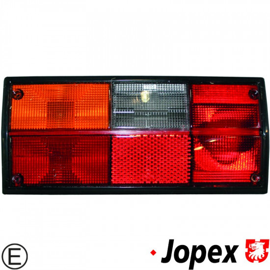 Tail light with red/orange glass, EU, without socket (HELLA type socket), left, with E-mark
