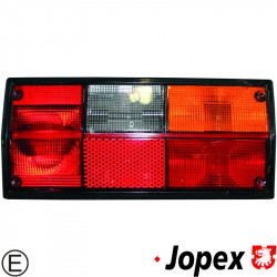 Tail light with red/orange glass, EU, without socket (HELLA type socket), right, with E-mark