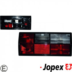 Tail light with red/clear glass, without socket (Hella type socket), right, with E-mark