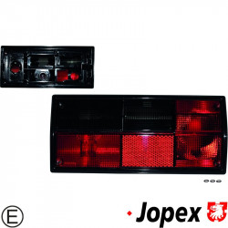 Tail light with red/smoked glass, without socket (Hella type socket), left, with E-mark