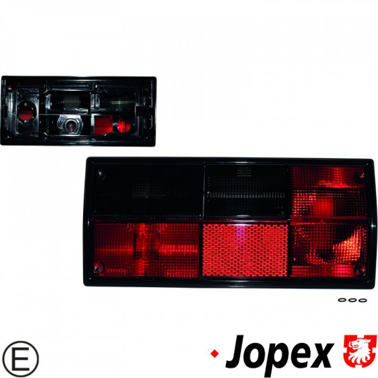 Tail light with red/smoked glass, without socket (Hella type socket), left, with E-mark