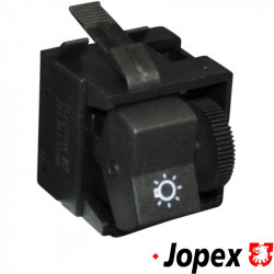 Switch for headlight with rheostat for dashboard lightning