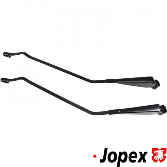 Wiper arm set, front, left/right, black. Fits right hand drive vehicles