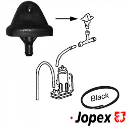 Washer jet, windshield washer, black plastic