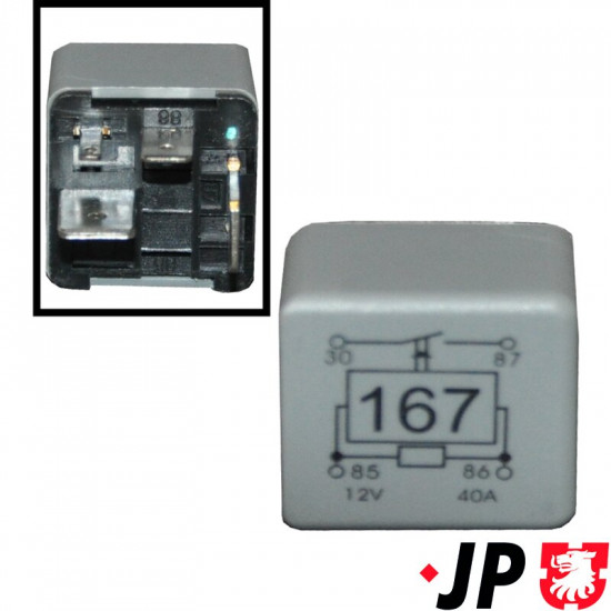 Relay for fuel pump and intake manifold heating, 12 Volt, 40 Amp