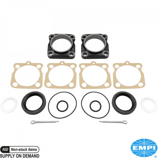 Bearing cap and seal set for rear axle, for swing axle. Includes 2 caps and seals 