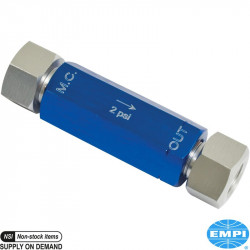 Residual pressure valve, 2 PSI, SAE. Made of aluminium