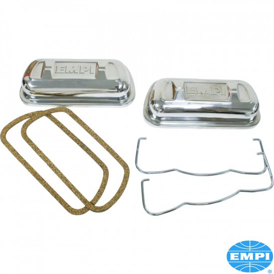 EMPI Stainless steel valve cover, with bales, pair, with gaskets