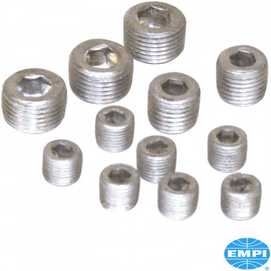 Oil galley plug set, threaded, 12 pcs. For cleaning and inspecting the oil passages