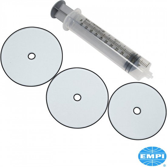 Cylinder head CC measuring kit. Comes with discs for 85.5, 90.5 / 92 and 94mm