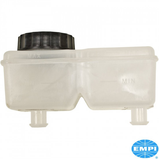 Brake fluid tank including cap. Alternative to the original. For models with dual circuit brake system, without brake booster