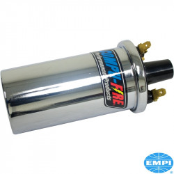 Ignition coil, 12 Volt, Compu-Fire, 40.000 Volt output, primary resistance of 3.0 Ohms, Chrom