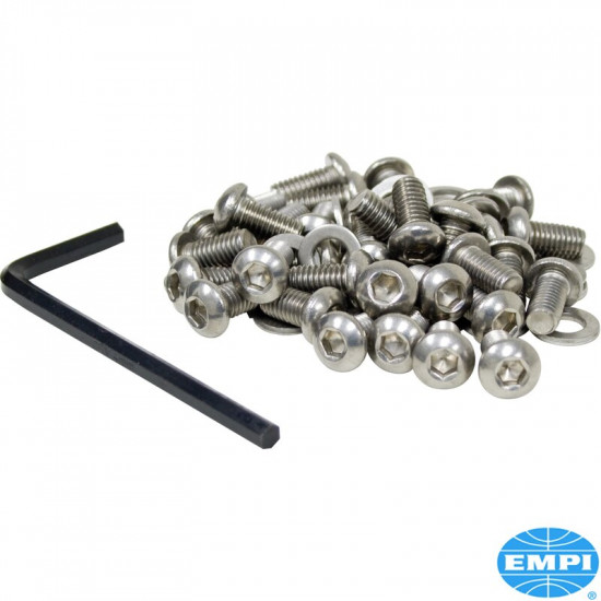 6 mm button head allen shroud screw and washer kit, 34 pcs, stainless steel