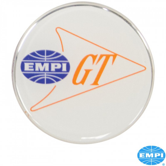 Empi/GT logo set for hub cap, white, Ø43 mm, 4 pieces