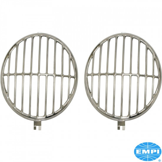 Headlight stone guard set, classic style, stainless steel, 2 pieces