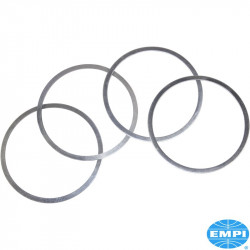 Cylinder head spacers, alu, 0.030", set of 4. Allows adjusting deck height/compression ratio easily without removing
the cylinders