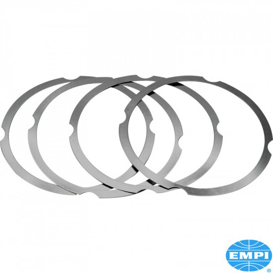 Cylinder shim set, 90.5mm/92mm, 0.25mm. Steel shims allow for adjusting deck height without machining the pistons. Set of 4