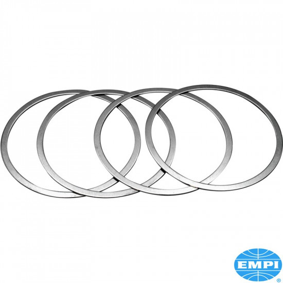 Cylinder head spacers, alu, 0.040", set of 4. Allows adjusting deck height/compression ratio easily without removing
the cylinders