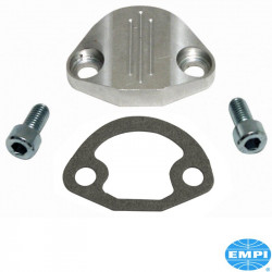 Fuel pump block-off with hardware, Billet Style, aluminium, polished